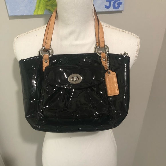 Patent Leather Black Satchel purse - Picture 1 of 4